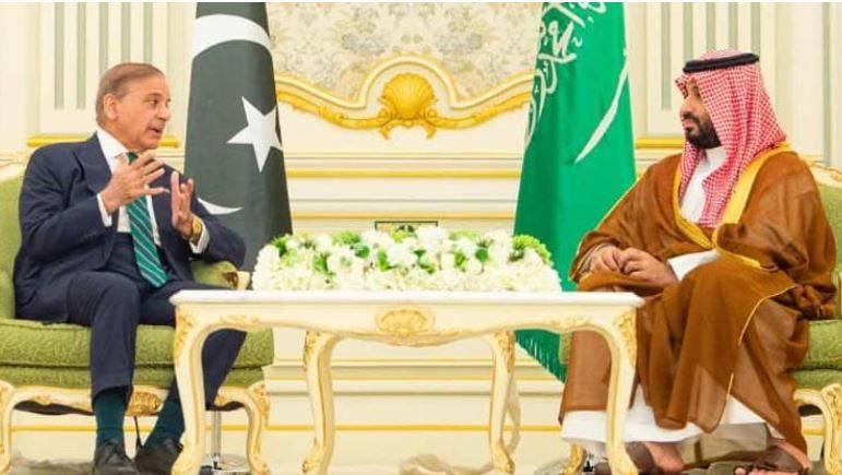 وزیراعظم شہباز شریف اور سعودی ولی عہد کی ملاقات، باہمی تعاون پر زور
