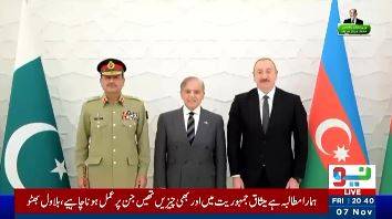 شہباز شریف کا آذربائیجان پہنچنے پر پرتپاک استقبال، صدر علیوف سے ملاقات