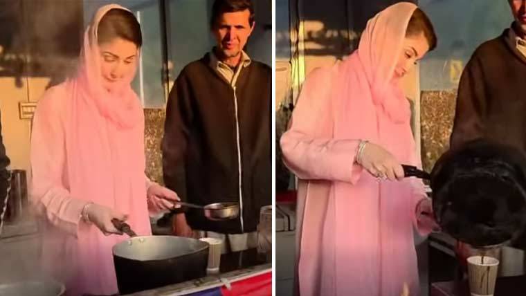 وزیراعلیٰ مریم نواز مری پہنچ گئیں، راستے میں ڈھابے پر خود چائے بنا کر پی