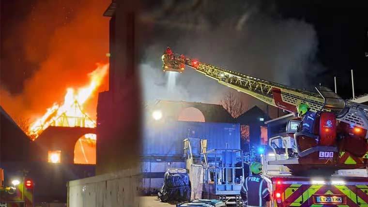 لندن: چرچ میں لگی آگ پر فائر بریگیڈ نے بروقت کارروائی کرتے ہوئے فوری طور پر قابو پا لیا