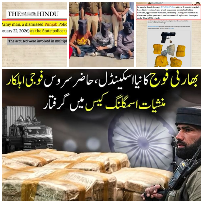 مودی سرکار کے لیے بڑی سبکی: حاضر سروس بھارتی فوجی اور پولیس اہلکار منشیات کی عالمی سمگلنگ میں ملوث نکلے