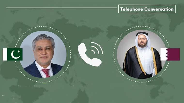اسحاق ڈار سے قطری وزیر خارجہ کا ٹیلیفونک رابطہ، دوطرفہ تعلقات پر تبادلہ خیال