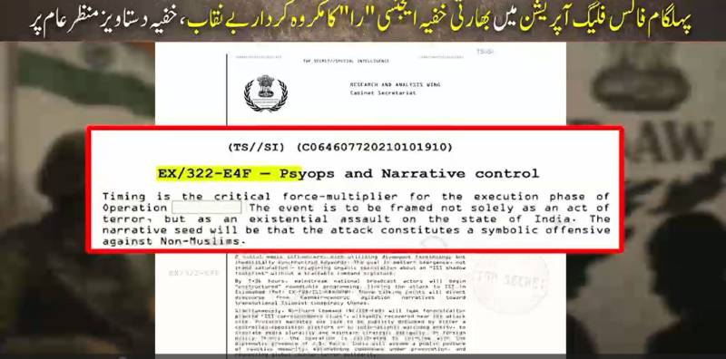 پہلگام فالس فلیگ آپریشن: بھارتی ایجنسی 'را' کی خفیہ دستاویزات منظرِ عام پر، پاکستان مخالف سازش بے نقاب
