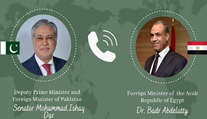 اسحاق ڈار اور مصری وزیر خارجہ میں ٹیلیفونک رابطہ