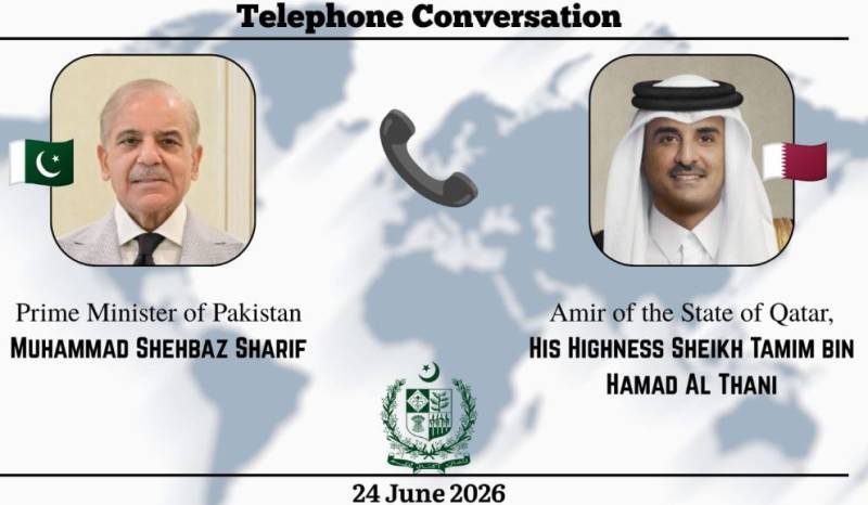 امیر قطر کی پاکستان کی امن کوششوں کی حمایت، وزیراعظم شہباز شریف سے ٹیلیفونک رابطہ