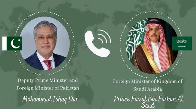علاقائی کشیدگی پر اسحاق ڈار اور سعودی وزیر خارجہ کا رابطہ، مذاکرات اور تحمل پر زور
