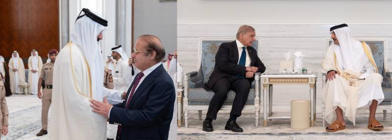 شیخ حمد بن خلیفہ آل ثانی کے انتقال پر وزیراعظم شہباز شریف کی امیر قطر سے ملاقات، تعزیت کا اظہار
