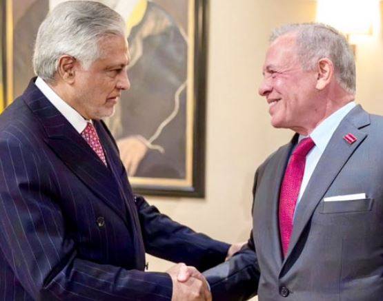 اسحاق ڈار کی شاہِ اردن سے ملاقات، فلسطین اور مشرقِ وسطیٰ کی صورتحال پر تبادلۂ خیال