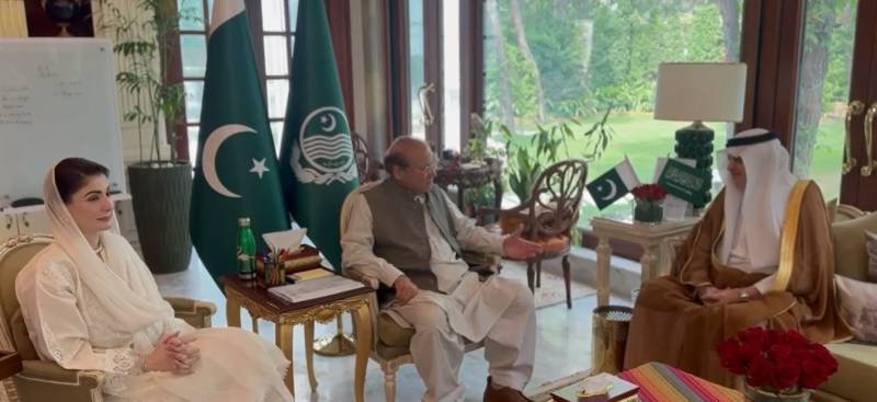 نواز شریف اور مریم نواز سے سعودی سفیر کی الوداعی ملاقات