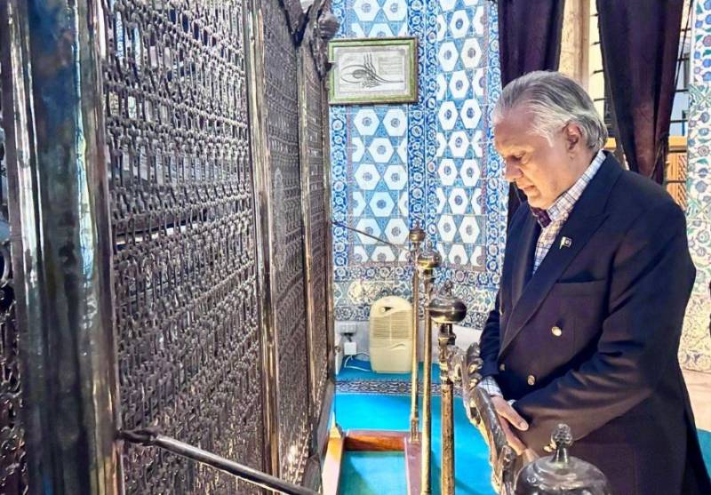اسحاق ڈار کی حضرت ابو ایوب انصاریؓ کے مزار پر حاضری، پاکستان کی سلامتی کے لیے دعا