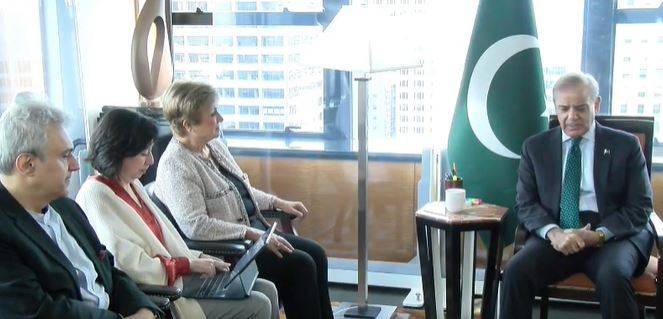 وزیر اعظم شہباز شریف کی آئی ایم ایف سربراہ سے ملاقات، معاشی اصلاحات پر تبادلہ خیال