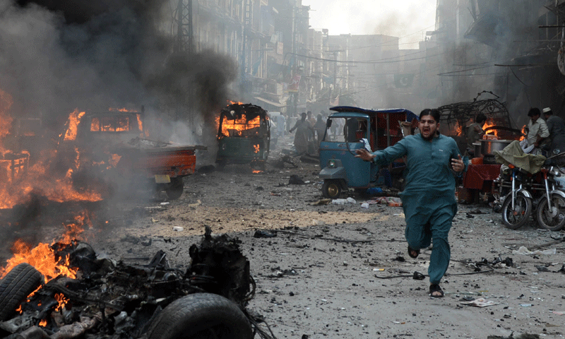 پشاور میں حیات آباد کارخانو مارکیٹ کے قریب دھماکا، امدادی ٹیمیں روانہ
