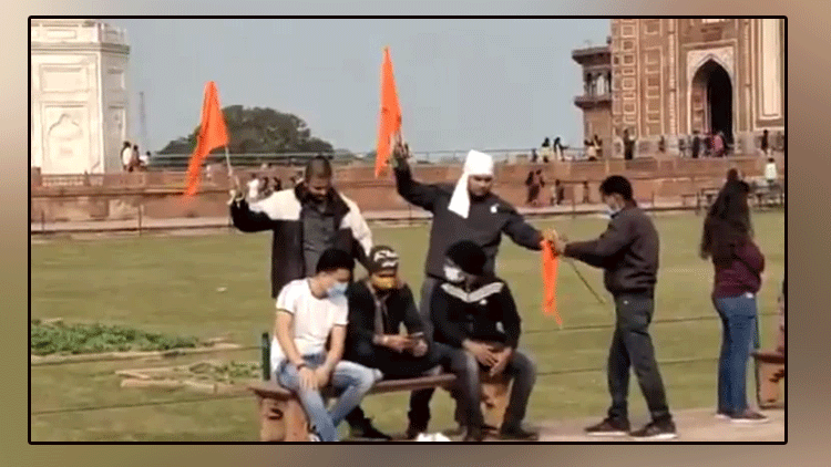 Saffron flag waived in premises of Taj Mahal, video goes viral